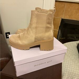 Madden Girl Beige Tianna Boots